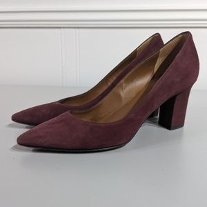 Aquatalia Michaela Oxblood pointed suede heels